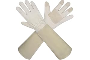 HLDD HANDLANDY Long Sleeve Leather Gardening Gloves,Rose Pruning Floral Gauntlet Garden Gloves For Women and Men