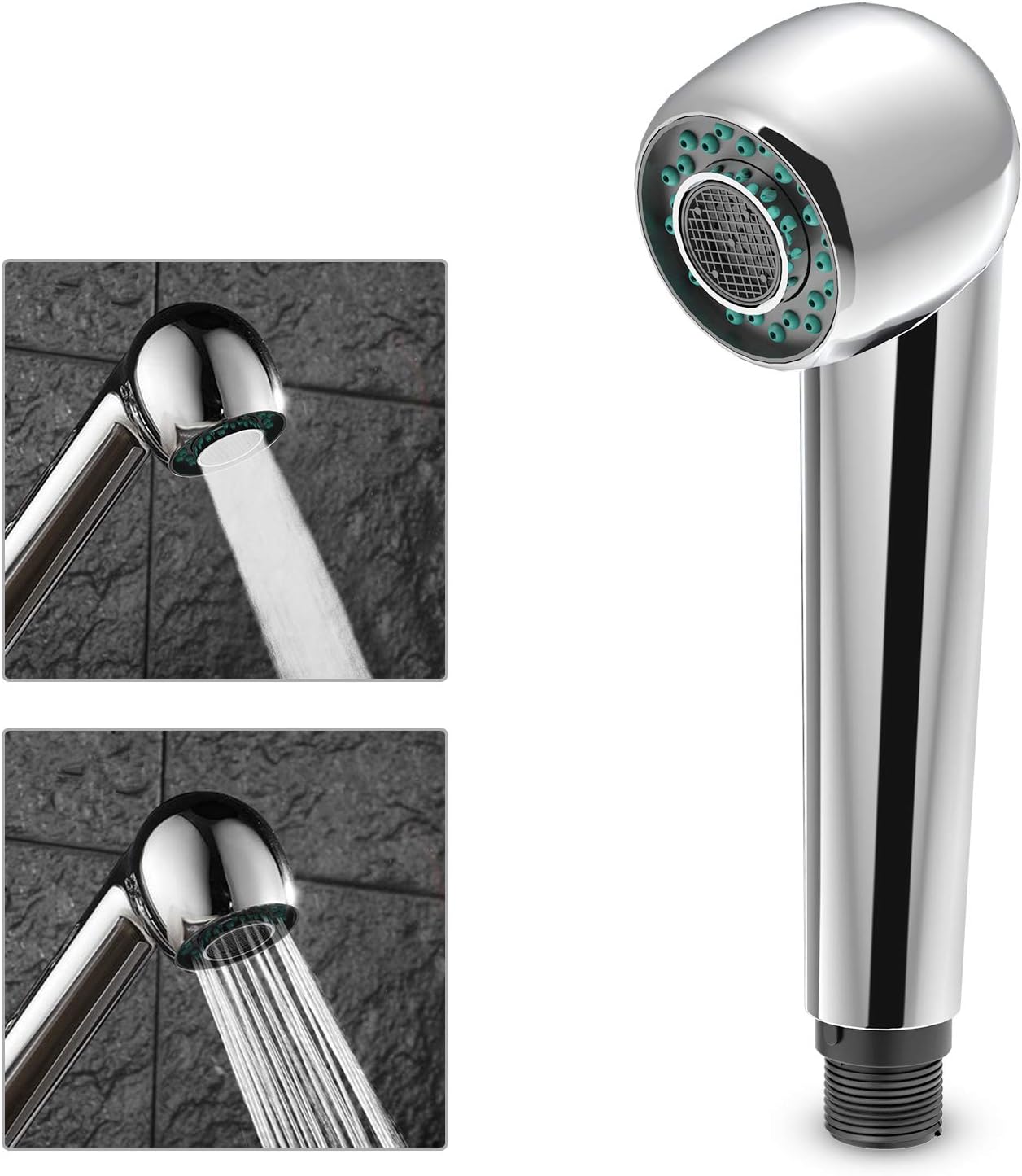 Rovtop Geschirrbrause Ersatzkopf mit 2 Strahlarten Handbrause Küche Ersatz-Brausekopf Brause für ...