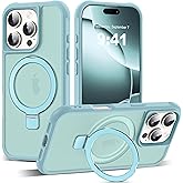 SKYLMW Compatible with iPhone 16 Pro Case with Invisible Magnetic O-Ring Stand Military-Grade Translucent Case for iPhone 16 Pro 6.3" [Compatible with Mag-Safe][Great Grip Feeling], Blue
