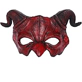 Alodidae Devil Demon Mask Half Face Scary Horn Ghost Mask for Halloween Masquerade Cosplay Costume