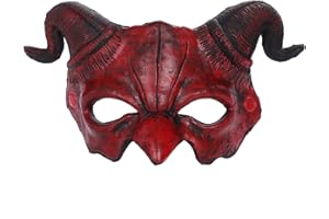 Alodidae Devil Demon Mask Half Face Scary Horn Ghost Mask for Halloween Masquerade Cosplay Costume