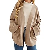 Cicy Bell Womens Oversized Cardigans Long Sleeve Open Front Shawl Sweaters Knit Fall Outerwear with Pockets