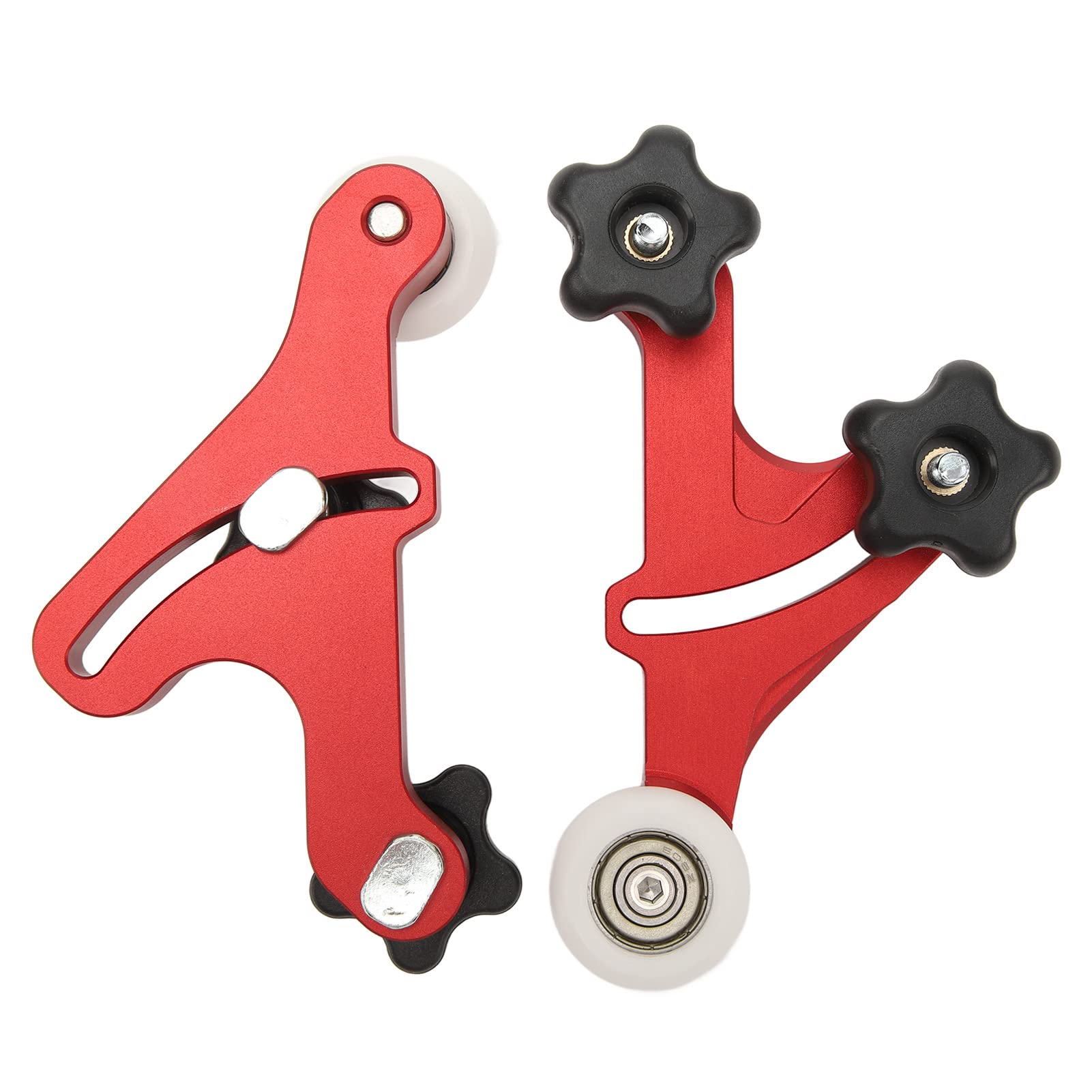 Table Saw Stock Guide, Size Adjustable Aluminum Alloy Bearing Roller Press Feeder, Adopts Double Wheel Inclined Feeding, for Woodworking