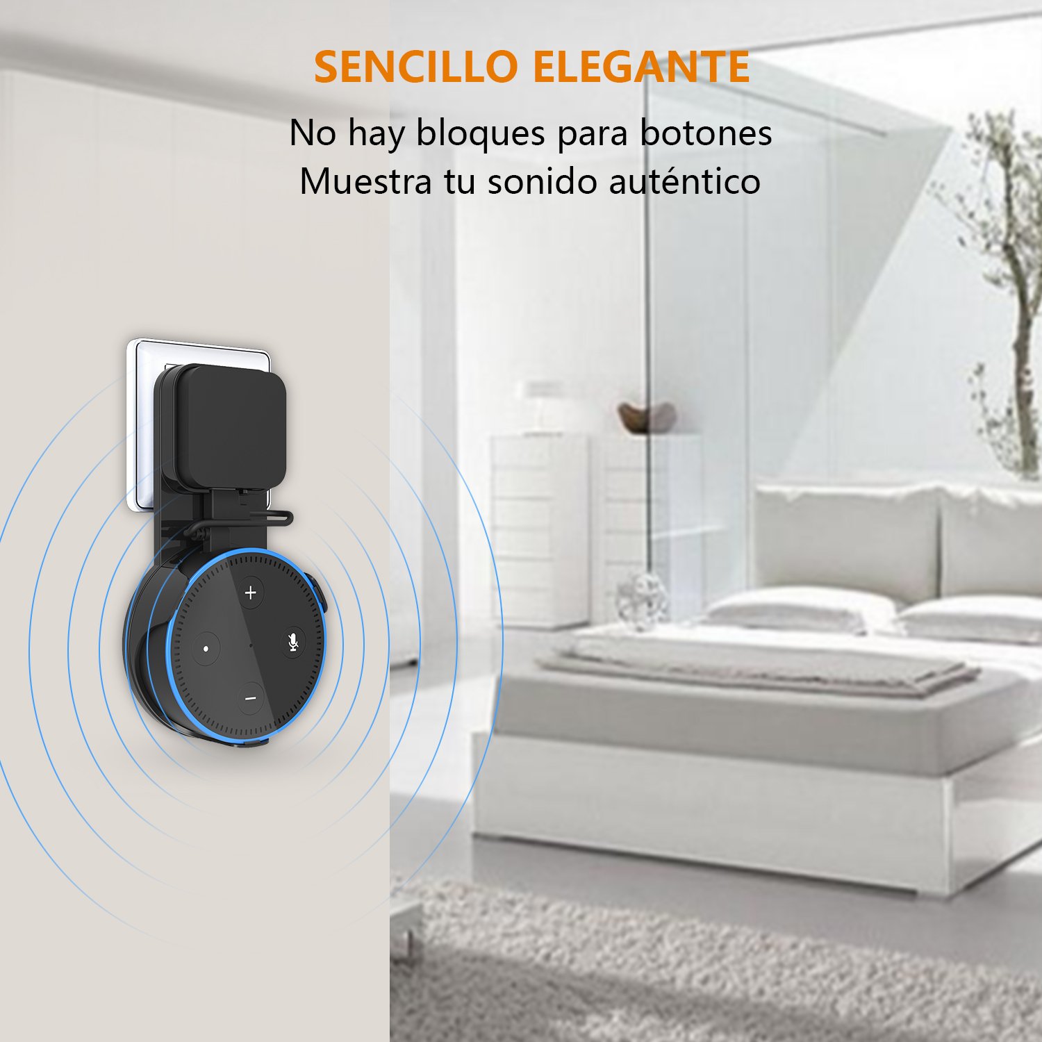 Soporte de Pared para Amazon Echo Dot 2nd Generation, bedee Soporte de Suspensión de Montaje en Pared Soporte de Segunda Generación Dot Accesorios de Ahorro de Espacio para Su Altavoz Smart Home y otro Altavoz Redondo