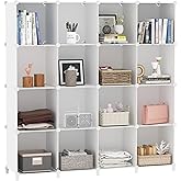 Lxvckly Cube Storage Organizer, DIY Portable 16-Cube Closet Clothes Organizer and Storage Shelving, Modular Home Office Shelv