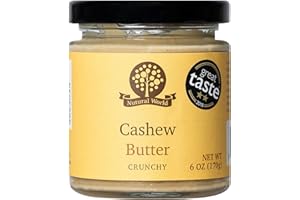 Nutural World - Crunchy Cashew Nut Butter 6 Oz (170g) Great Taste Award winner