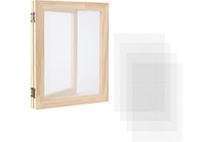 LUTER 7.5x9.8 Inch Wooden Paper Making Kit Including Wooden Paper Making Mold Frames and Meshes, Papermaking Screen for DIY P