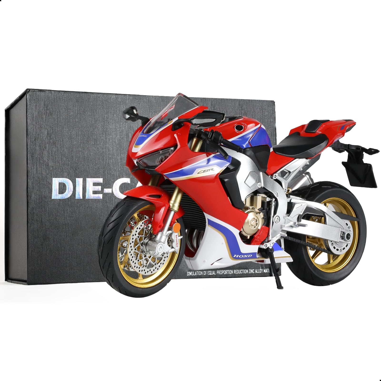 Risopen 1:9 Motorcycle Model Compatible with Honda CBR 1000RR Metal Die-Cast Motorcycle Model No Assembly Required Mini Finished Moto Gift for Adults Red