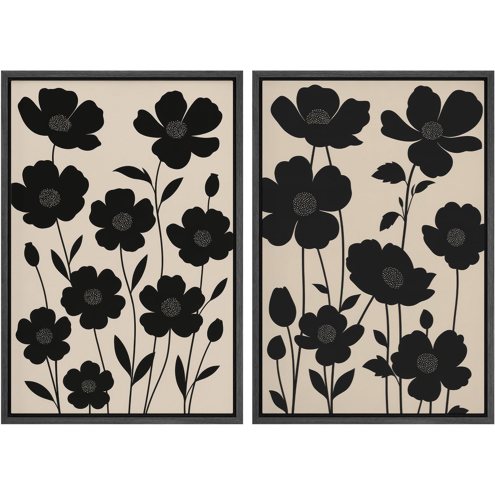 MUDECOR Framed Canvas Print Wall Art Set Silhouette