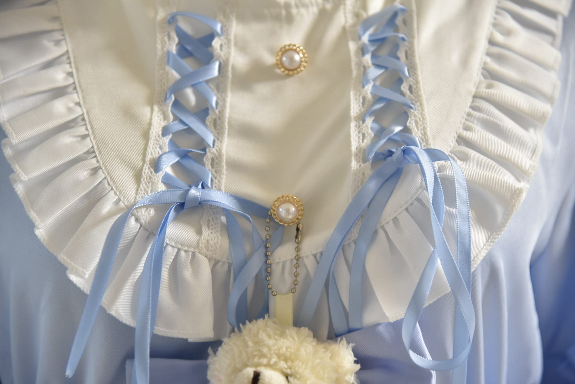 Qusuxi Girls Lolita Princess Dress Kawaii Long Sleeve Chiffon Skirt Cute Girl Dress