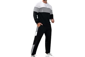 Babioboa Men's Colorblock Sweatshirt and Sweatpants 2 Piece Casual Tracksuits Long Sleeve Pullover Jogging Sweatsuit Set