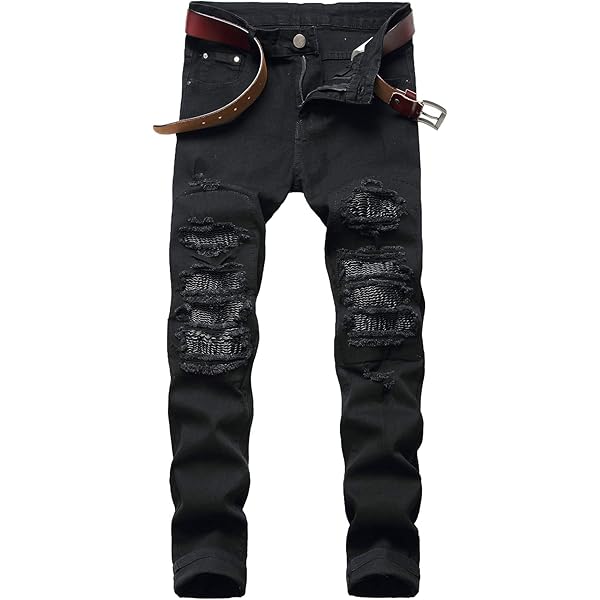 DSDZ Men's Fashion Hi Street Jeans Pants Knee Zippers Black DSDZ Men's Fashion Hi Street Jeans Pants Knee Zippers Black