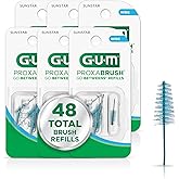 GUM Proxabrush Go-Betweens Wide Refills, 8 Count (6 Pack) | Fits GUM permanent &amp; dual-ended handles, Soft bristle-nylon-coated wire, Safe for braces &amp; implants, 10 days of use per brush