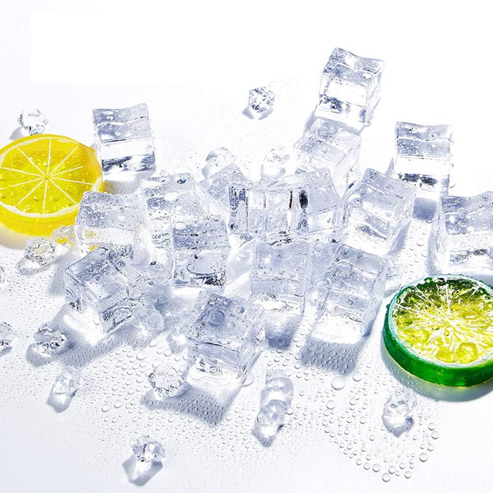 Vase Fillers - Anyumocz 50 Pcs 20mm Clear Fake Ice Acrylic Decorative Ice Cubes Display for Home Decoration Wedding Centerpiece Vase Fillers,Photography Props&Kitchen Decoration