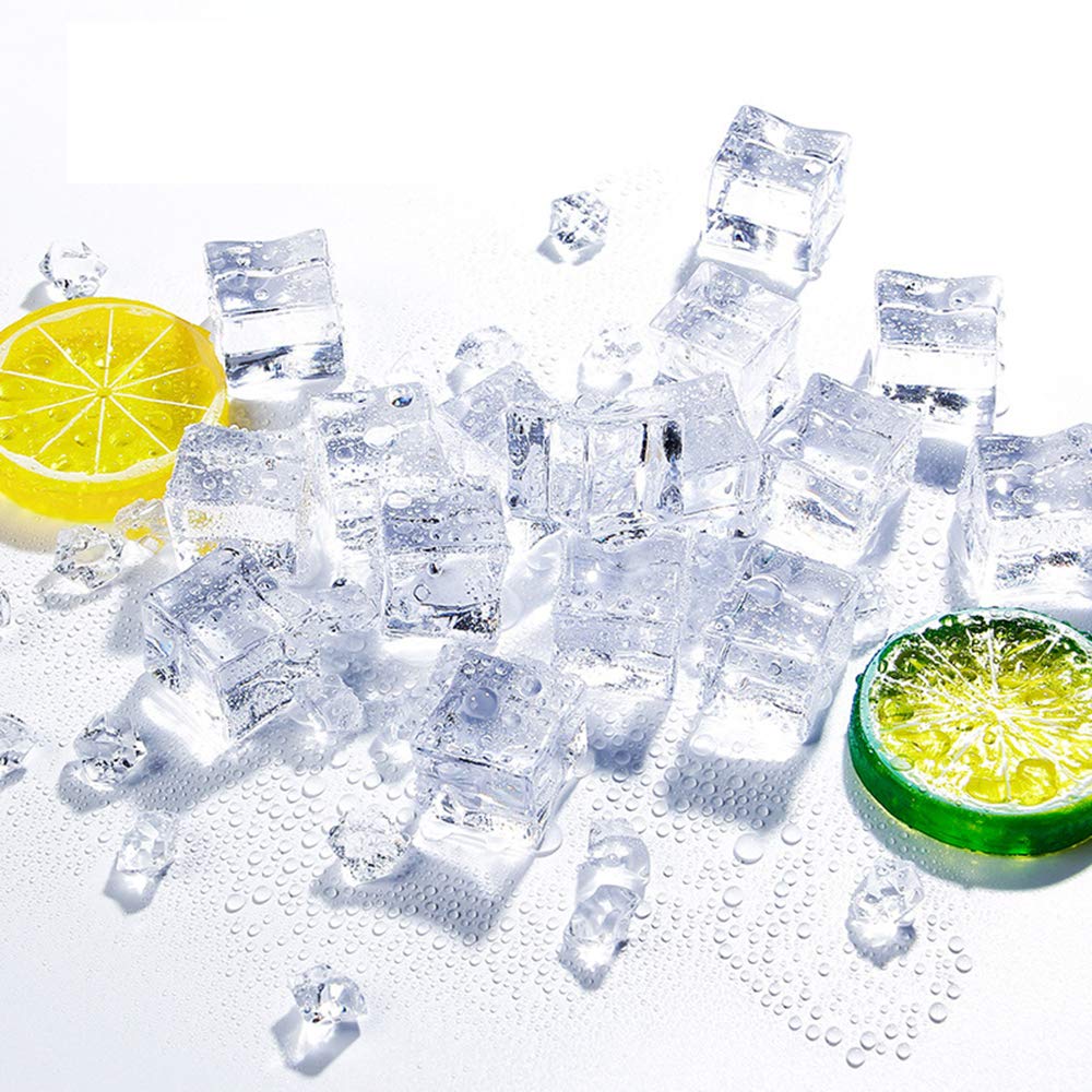 Photo 1 of 50 Pcs 20mm Clear Fake Ice Acrylic Decorative Ice Cubes Display for Home Decoration Wedding Centerpiece Vase Fillers,Photography Props&Kitchen Decoration