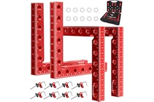 Corner Clamps for Woodworking, WenCrew 4pcs 90 Degree Right Angle Clamp 5.5" Aluminum Alloy Clamping Positioning Squares Woodworking Tools for Frame, Box, Drawer, Cabinets, Gifts for Men Dad