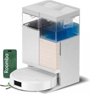 Roomba Plus 576 Combo Robot+AutoWash- 25KPa -Base Multifonction - Lavage à 75°C - séchage des lingettes à 45°C - LiDAR Clearview+Caméra - 3 mois d'autovidage - Accessoires supplémentaires- Noir