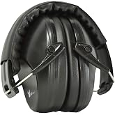 G &amp; F Products Earmuff hearing protection with low profile passive folding design 26dB NRR and reduces up to 125dB