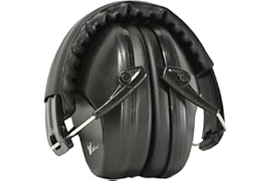 G & F PRODUCTS Earmuffs hearing protection with low profile passive folding design 26dB NRR and reduces up to 125dB, black