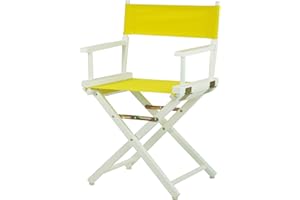 Casual Home 18" Director's Chair White Frame with Yellow Canvas