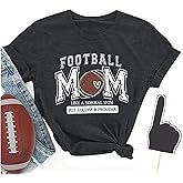 Football Mom Shirt Women Game Day Shirts Funny Football Season T-Shirt Gameday Casual Short Sleeve Tops