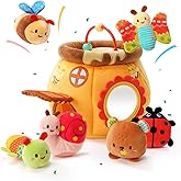 Koty Baby Toys 0-6 Months,Bee House Sensory Toy, Interactive Plush Beehive wtih rattles, queaker, Mirror, Busy Montessori Soft Toys for Toddlers 0-3,Development Toy for Infants 6-12 Months