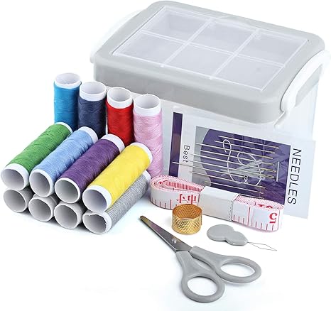 Kit de costura, caja de costura para niños, niñas, adultos, kit de costura de viaje pequeño