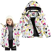 Simplee kids Girls Waterproof Snow Jacket Fleece Winter Windproof Ski Jackets for Toddler Girls Hooded Warm Coat