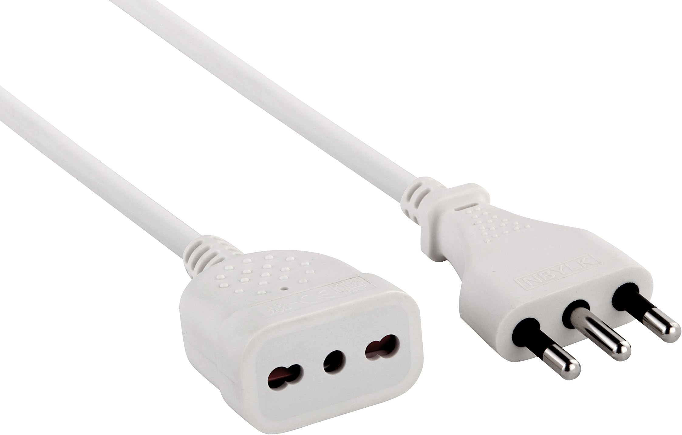 Electraline 46124 Verlängerungskabel, Länge: 5 m, Steckdose 16 A, Kabelquerschnitt 3x1 mm, Weiß