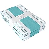 Candy Cottons Stripe Kitchen Towels Mordern Design Centreband Dish Towels Boho Stripe Absorbent Festive Gift Set of 3 Pantry Reusable Kitchen Dish Towel|Easter Spring Decor 18x28 Inch Teal Blue