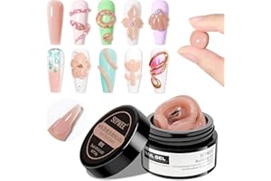 SUPWEE Solid Builder Gel for Nails Nude 3D Nail Art Gel Non-Stick Hand Hard Gel Sculpting Gel for Nail Art 3d Molding Gel Nail Extension Gel Mnicure DIY at Home 14g(0.49fl oz)