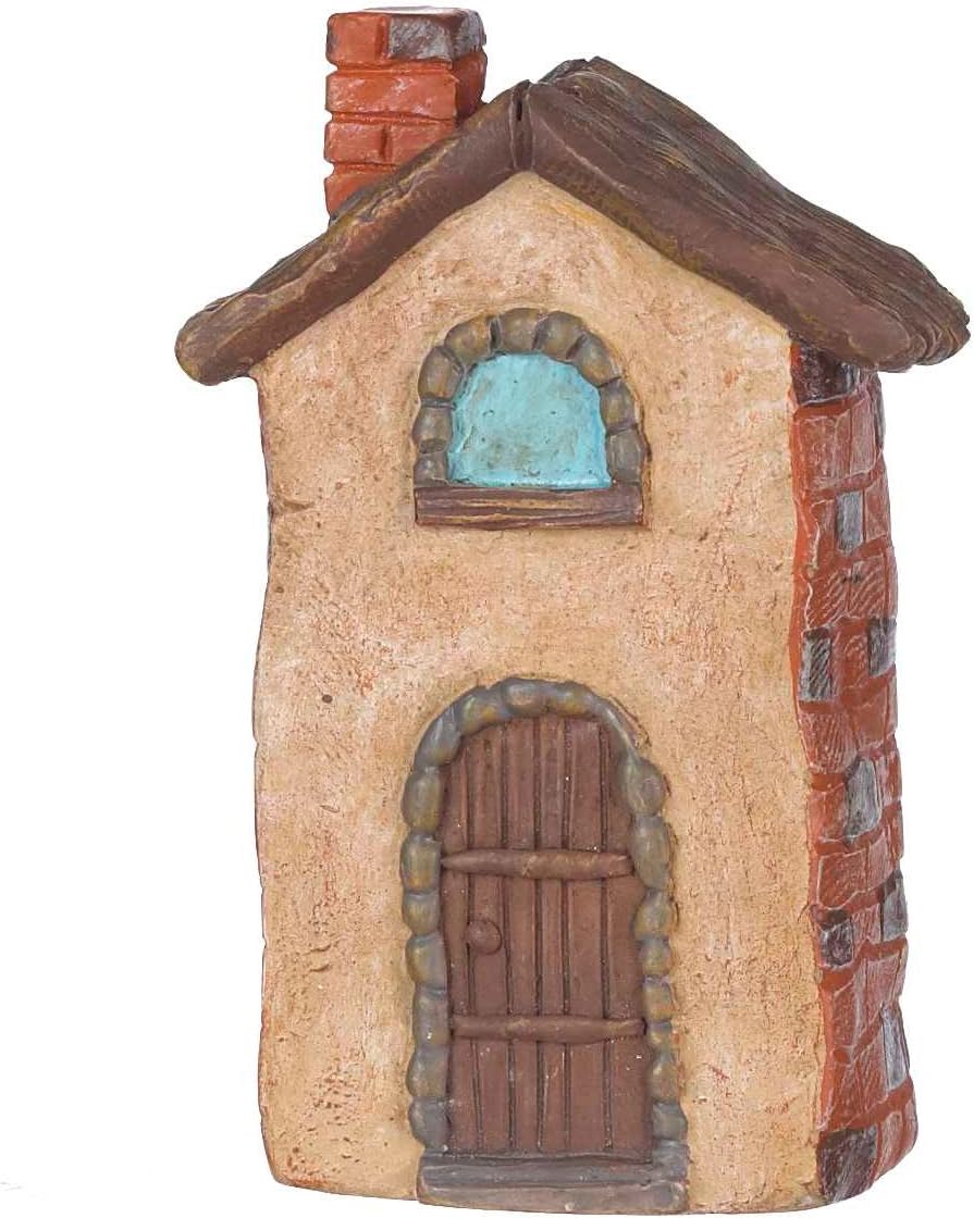 Mini Red Brick House Figurine - Garden Fantasy by Ganz