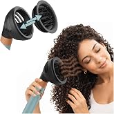 Wave Curl Diffuser for Dyson Airwrap by MMOBIEL &ndash; Compatible Hair Diffuser Attachment for HS01, HS05, HS08 &ndash; Dual Airflow Dome &amp; Diffuse Modes for Defined Curls, Volume &amp; Waves - Grey