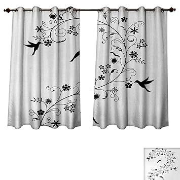 Amazon Com Anzhouqux Black And White Blackout Thermal Curtain