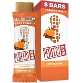 Perfect Bar Protein Bar, Pumpkin Pie Peanut Butter, Organic, 8 Count | Real pumpkin, organic honey, organic peanut butter, 14g whole food protein, non-GMO, gluten free, kosher