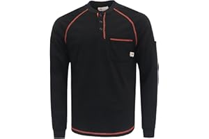 VATRENUS FR Shirts Henley 5.5oz 100% Cotton Flame Resistant Long Sleeve T-Shirts