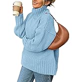 PRETTYGARDEN Women's 2025 Fall Oversized Sweaters Turtleneck Casual Long Sleeve Chunky Knit Pullover Tops Winter Clothes