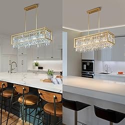 LMQNINE 4-Light Dining Room Light Fixture Square