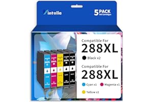 Vintella Remanufactured Ink Cartridge Replacement for Epson 288 288XL 288 XL T288XL Ink Cartridges Combo Pack for Expression 