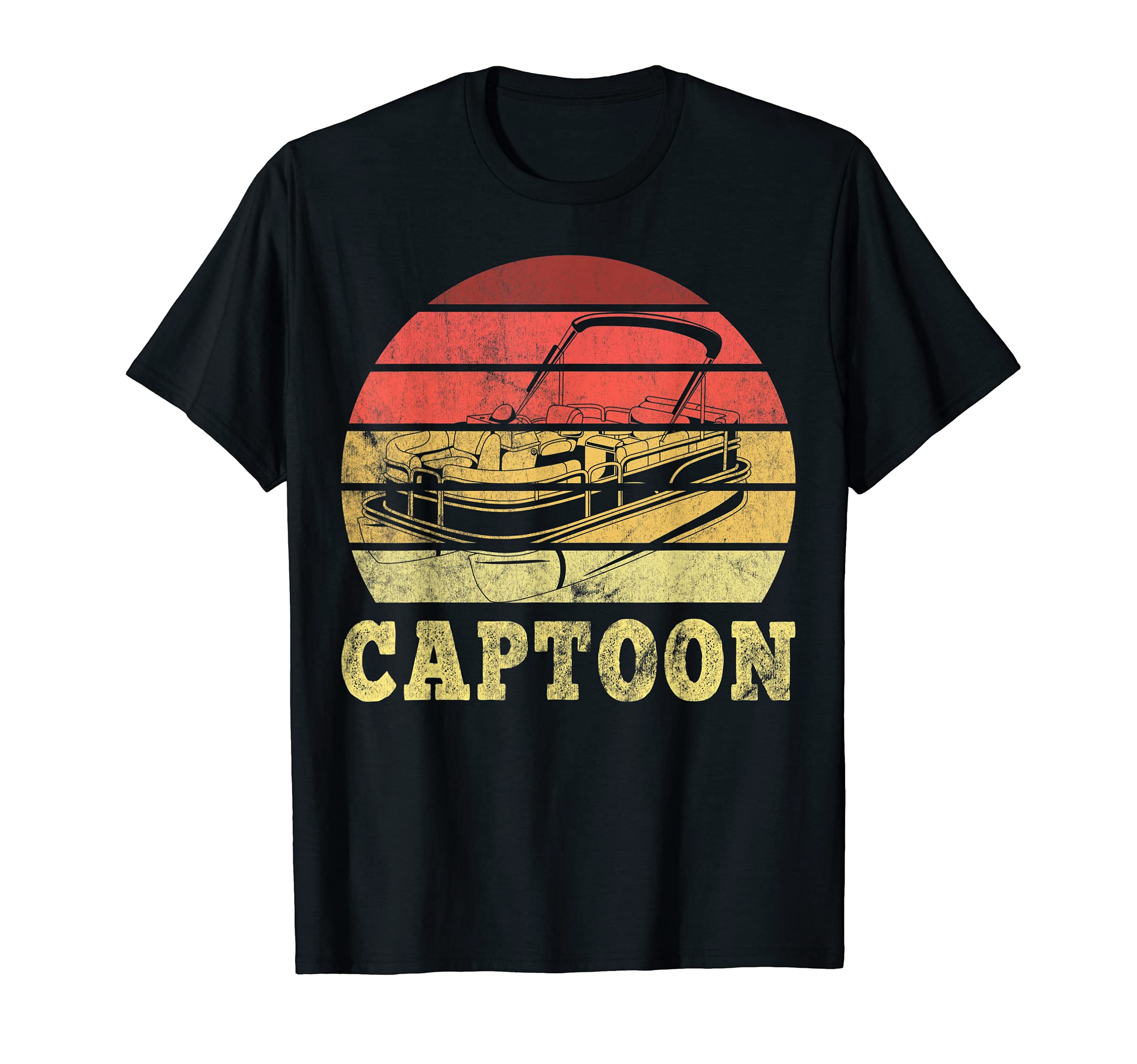 Captoon Pontoon Pontooning Boating Boat Captain Lake T-Shirt