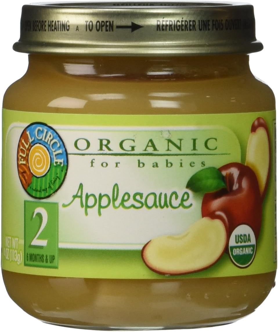 Full Circle Foods Organic Baby Food, Applesauce, Stage 2, 4 Ounce (Pack of 12)
