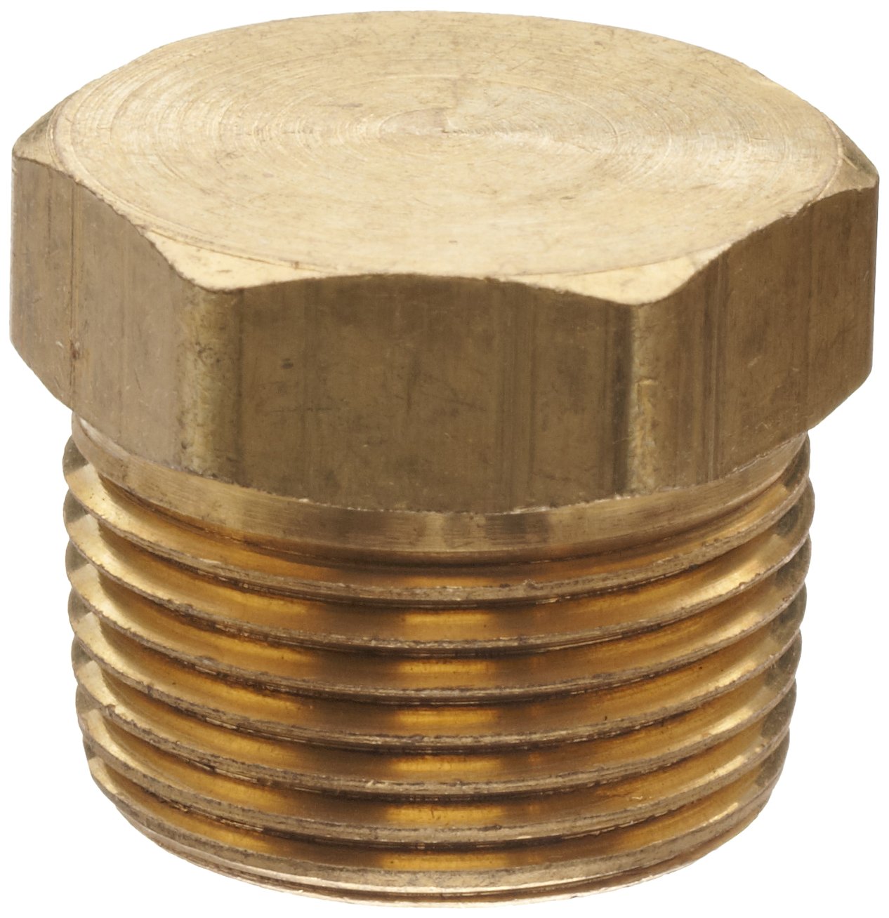 Anderson Metals - 06121-12 Brass Pipe Fitting, Cored Hex Head Plug, 3/4" Male Pipe