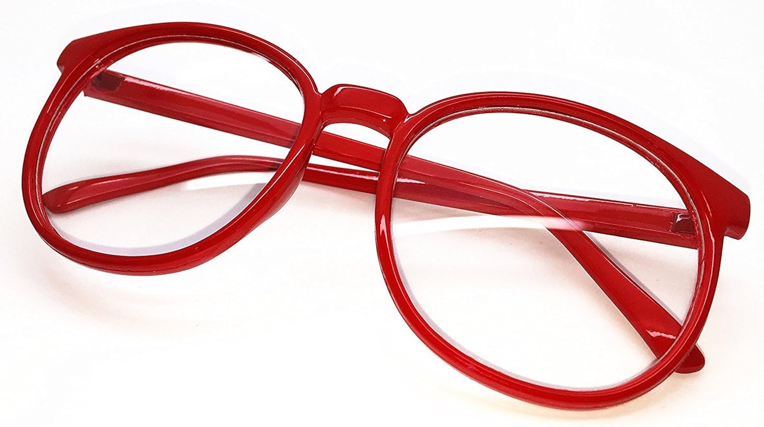 FancyG Retro Vintage Inspired Classic Nerd Round Clear Lens Glasses Eyewear - Brown: Clothing