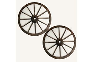 LINSUO (2 Pieces) Wood wagon wheel,western party decorations for Bar, Garage, Coffee Shop, Studio cowboy party decorations, H