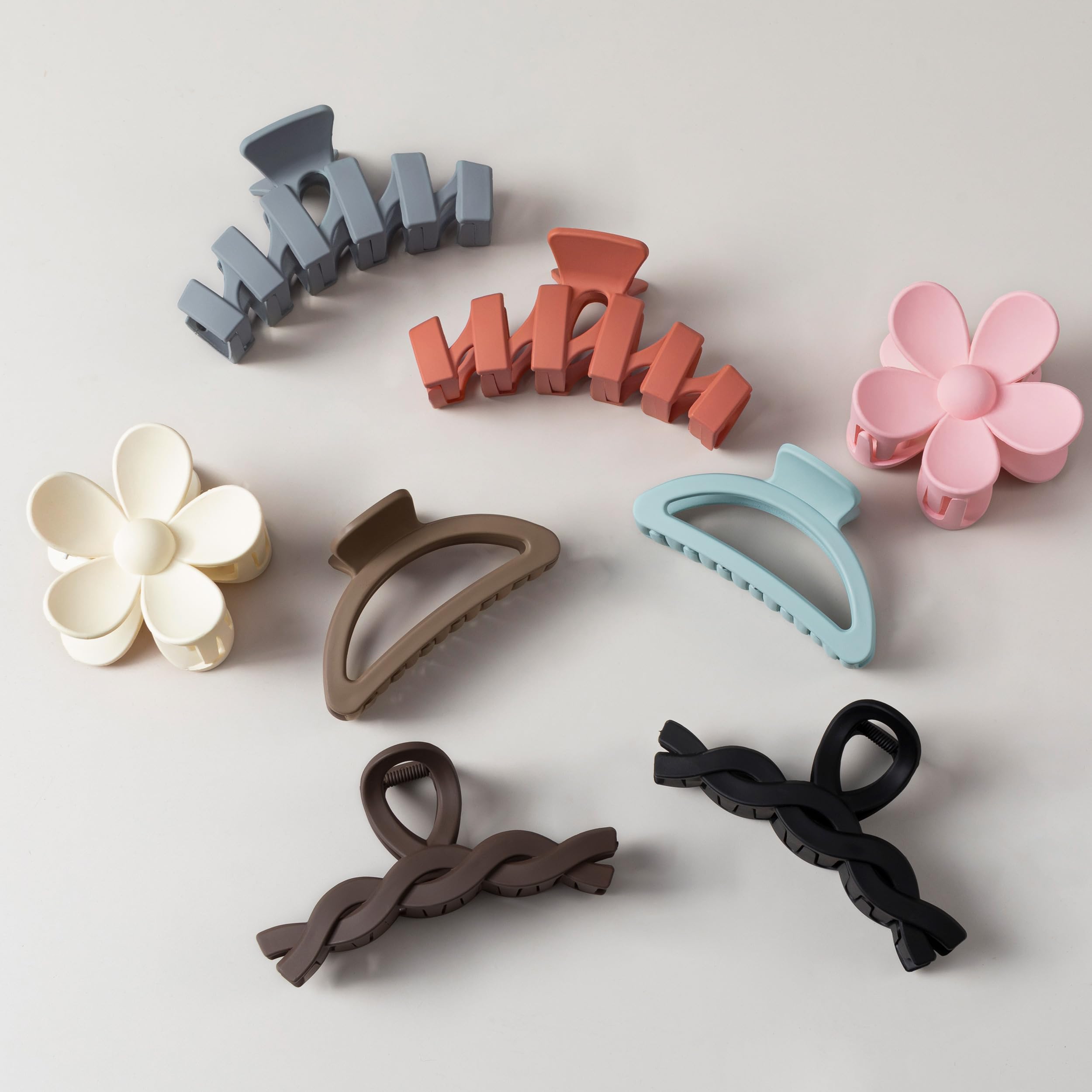 Photo 1 of 8PCS Hair Clips for Women, Flower Claw Clips for Thick Hair, Non-Slip Hair Accessories with Multi-Styles, Different Color Hair Claw Clips and Variety Pack, Ideal for Girls