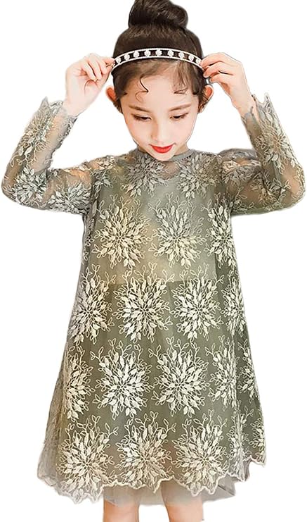 ジンニュウ 子供 ワンピース 長袖 フォーマルワンピース チュニック 女の子 ドレス 入学式 発表会 卒業式 結婚式 長袖ドレス フレアワンピ レース 1 160cm フォーマル 通販 Amazon