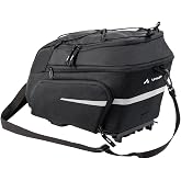 VAUDE Unisex's Silkroad Plus (UniKlip) Bike Backpack, Black, one Size | Saddle bag with fold-out side pockets for 7 litres extra, lid compartment, luggage spider, shoulder straps