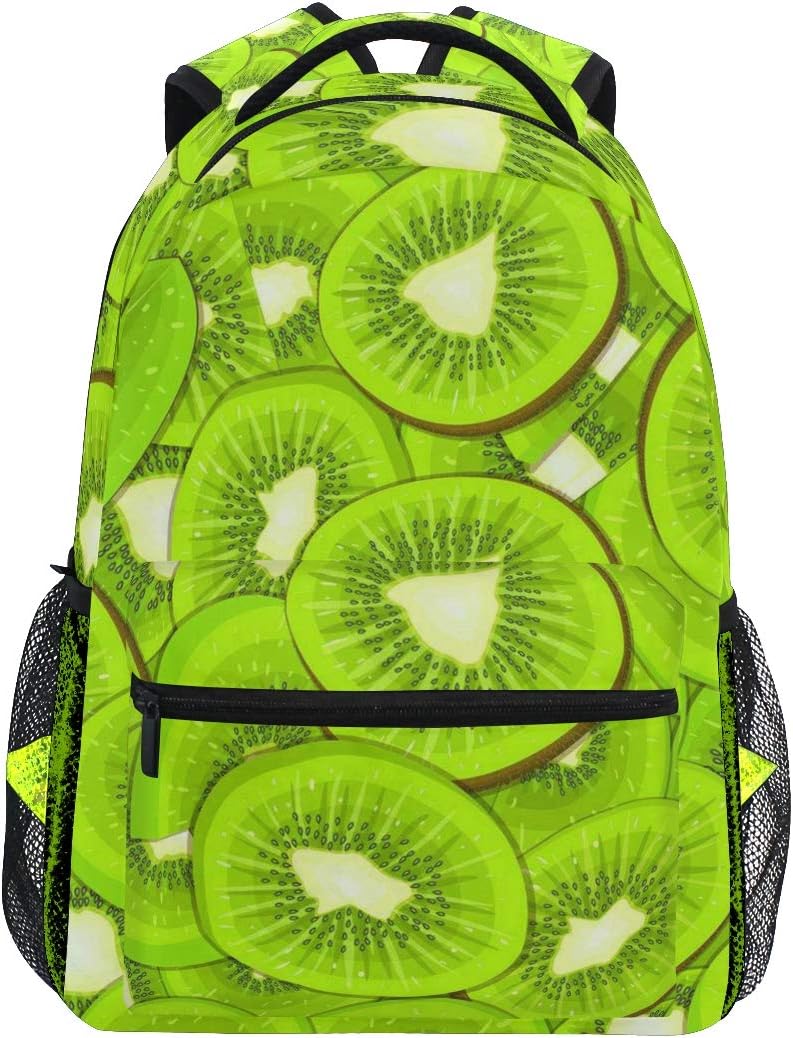 Laptop Backpack Green Kiwi College Bookbag Daypack Travel Rucksack Gym Bag For Women men Youth