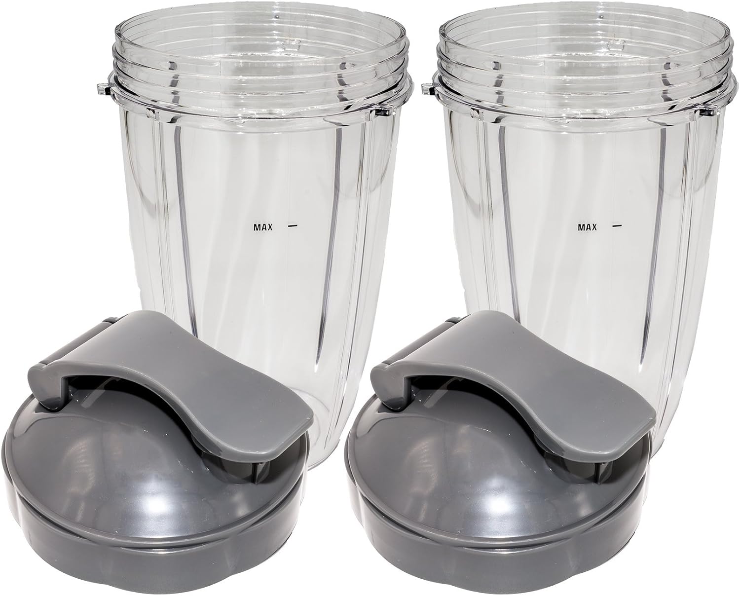 Blendin Flip Top To Go Lid with 24oz Tall Cup,Compatible with Nutribullet 600W, 900W, NB-101B, 900 Pro Series Blenders (2 Pack)