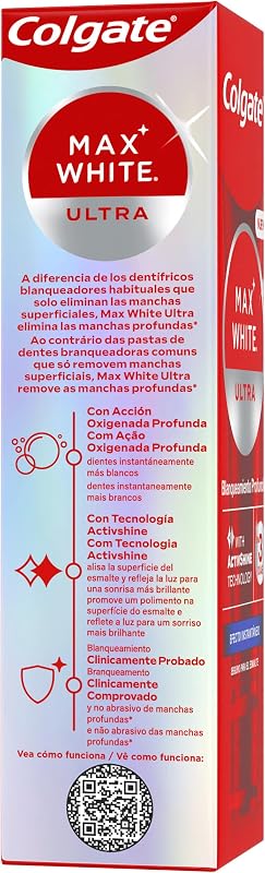 Max White Ultra Efecto Instantáneo, Pasta Blanqueadora, 50ml